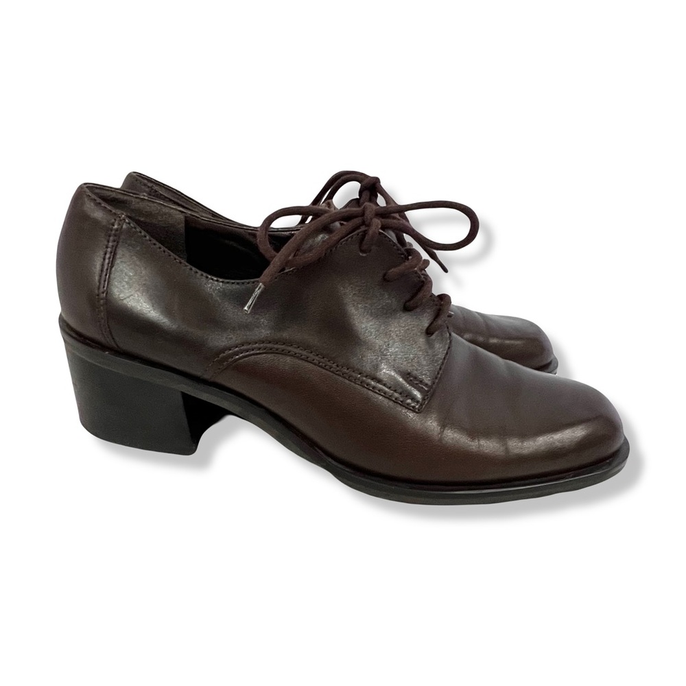 90s Nine West Brown Heeled Oxfords Size 8